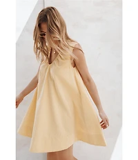 Petal & Pup Jorah Gingham Print V-Neck Sleeveless Mini Dress