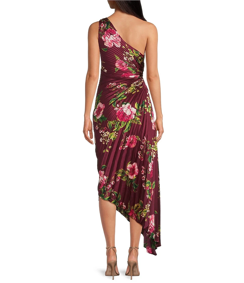 Petal & Pup Kleo Floral Print One Shoulder Sleeveless Asymmetrical Midi Dress