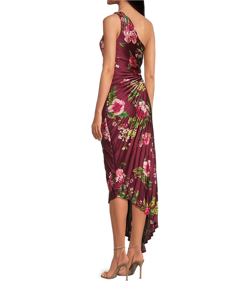 Petal & Pup Kleo Floral Print One Shoulder Sleeveless Asymmetrical Midi Dress