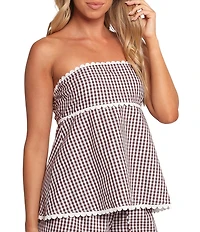 Petal & Pup Kyle Gingham Print Strapless Top and High Waisted Short Two Piece Set