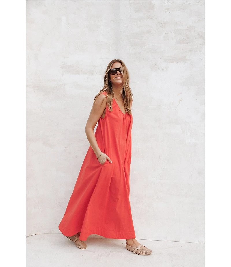 Petal & Pup Laurita V-Neck Sleeveless Maxi Dress