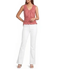 Petal & Pup Lucilla Scoop V-Neck Sleeveless Shirred Waist Top