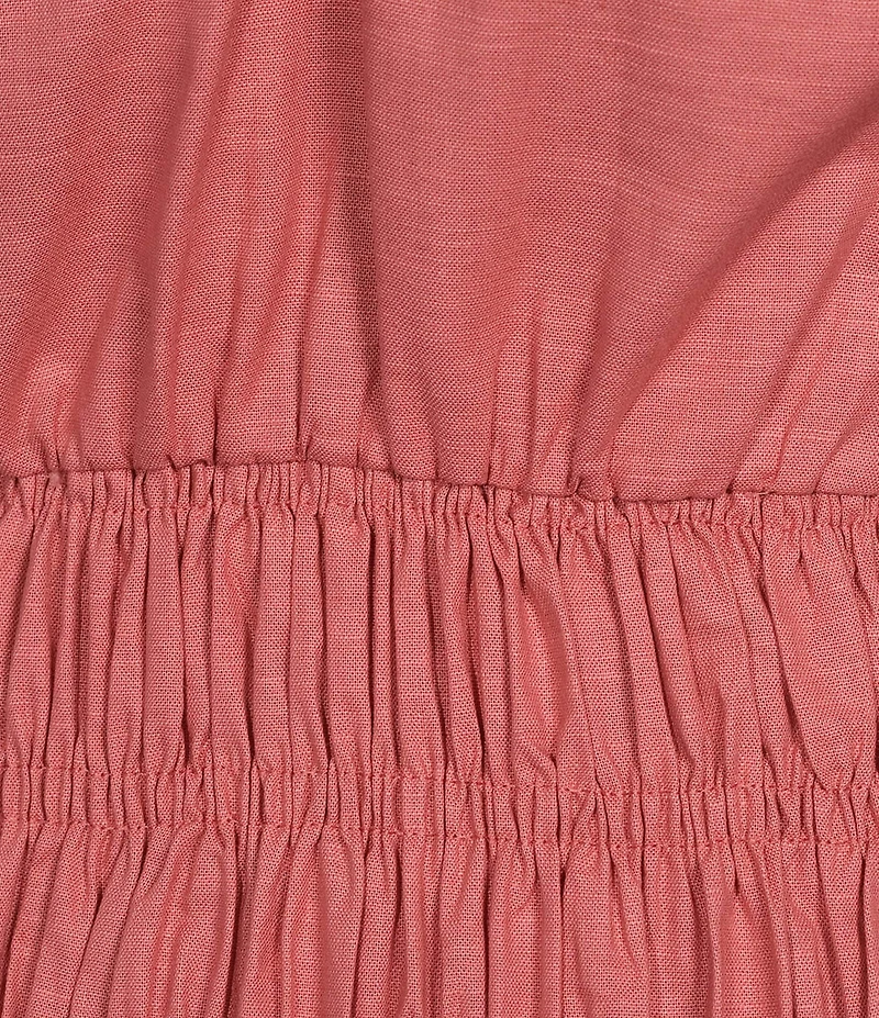 Petal & Pup Lucilla Scoop V-Neck Sleeveless Shirred Waist Top