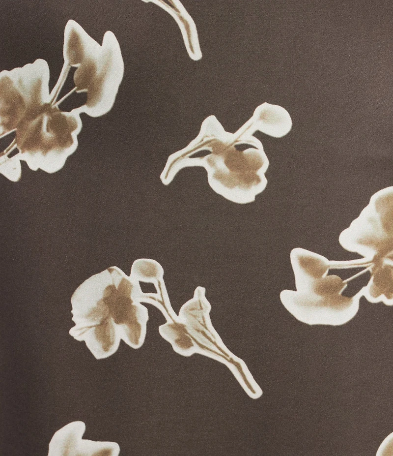 Petal & Pup Maia Floral Print Round Neck Long Sleeve Satin Maxi Dress