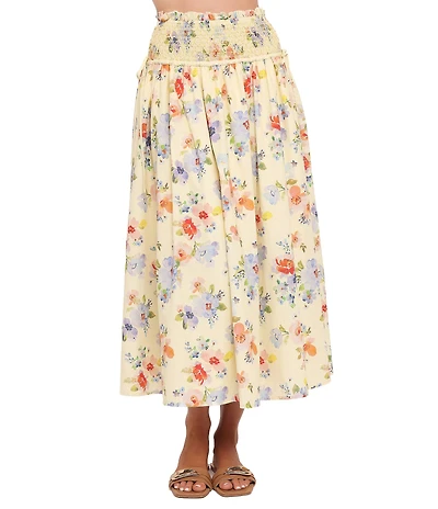Petal & Pup Saskia Floral Print High-Rise A-Line Coordinating Maxi Skirt