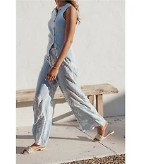 Petal & Pup Sui Shell Print High-Rise Pants