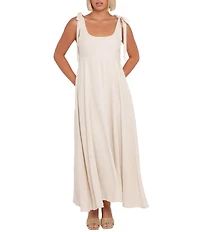 Petal & Pup Valara Scoop Neck Sleeveless Tie Shoulder Empire Waist Maxi Dress