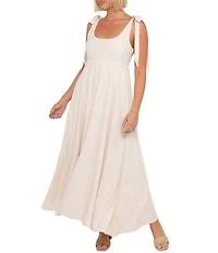 Petal & Pup Valara Scoop Neck Sleeveless Tie Shoulder Empire Waist Maxi Dress