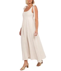 Petal & Pup Valara Scoop Neck Sleeveless Tie Shoulder Empire Waist Maxi Dress