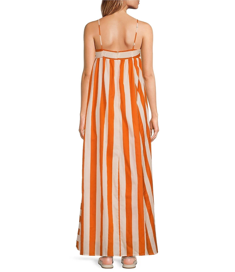 Petal & Pup Yanika Striped Square Neck Sleeveless Maxi Dress