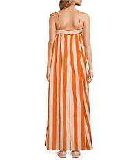 Petal & Pup Yanika Striped Square Neck Sleeveless Maxi Dress