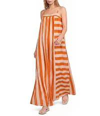 Petal & Pup Yanika Striped Square Neck Sleeveless Maxi Dress