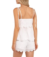 Petal & Pup Zera Eyelet Square Neck Sleeveless Coordinating Top