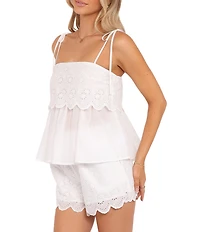 Petal & Pup Zera Eyelet Square Neck Sleeveless Coordinating Top