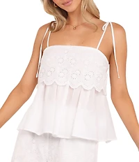 Petal & Pup Zera Eyelet Square Neck Sleeveless Coordinating Top