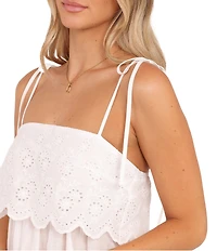 Petal & Pup Zera Eyelet Square Neck Sleeveless Coordinating Top