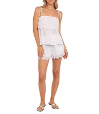 Petal & Pup Zera Eyelet Square Neck Sleeveless Coordinating Top