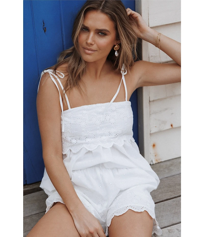 Petal & Pup Zera Eyelet Square Neck Sleeveless Coordinating Top