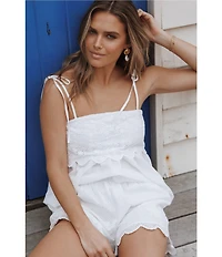 Petal & Pup Zera Eyelet Square Neck Sleeveless Coordinating Top