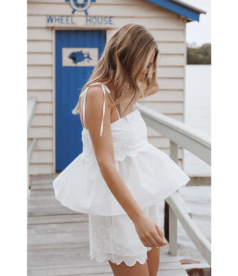 Petal & Pup Zera Eyelet Square Neck Sleeveless Coordinating Top