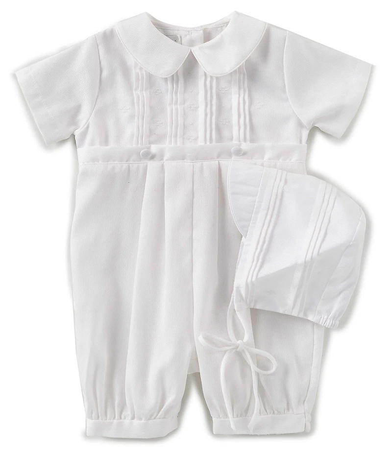 Petit Ami Baby Boys Christening Knickers & Bonnet Set