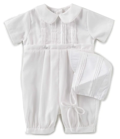 Petit Ami Baby Boys Christening Knickers & Bonnet Set