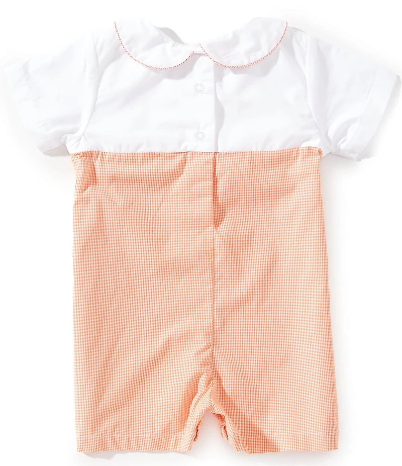 Petit Ami Baby Boys Short Sleeve Pumpkin Bib Romper