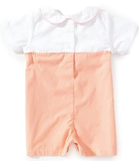 Petit Ami Baby Boys Short Sleeve Pumpkin Bib Romper