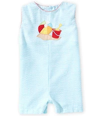 Petit Ami Baby Boys Sleeveless Gingham Beach Applique Jon Jon Shortall