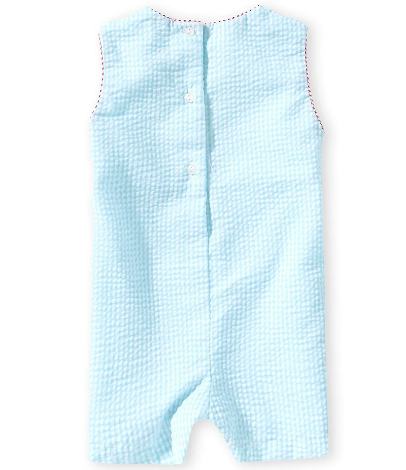 Petit Ami Baby Boys Sleeveless Gingham Beach Applique Jon Jon Shortall
