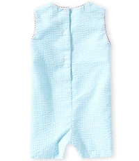 Petit Ami Baby Boys Sleeveless Gingham Beach Applique Jon Jon Shortall