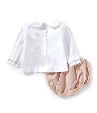 Petit Ami Baby Girls Hand Picture Smocked Turkey Diaper Set