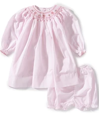 Petit Ami Baby Girls Long Sleeve Heart-Smocked Shift Dress
