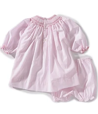 Petit Ami Baby Girls Long Sleeve Heart Smocking & Blooming Dress Set