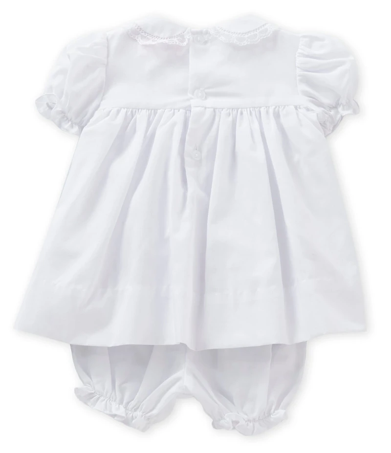 Petit Ami Baby Girls Preemie-Newborn Smocked Dress & Bonnet