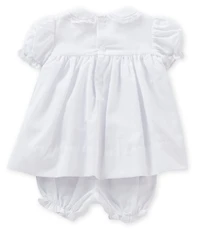 Petit Ami Baby Girls Preemie-Newborn Smocked Dress & Bonnet