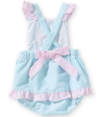 Petit Ami Baby Girls Sleeveless Beach Applique Seersucker Skirted Bubble