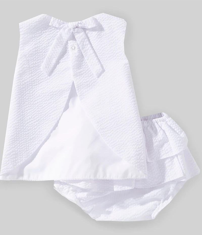 Petit Ami Baby Girls Sleeveless Popover Seersucker Tunic Top & Bloomers Set