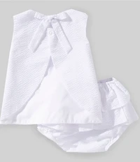 Petit Ami Baby Girls Sleeveless Popover Seersucker Tunic Top & Bloomers Set