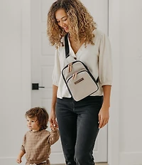 Petunia Pickle Bottom Criss Cross Sling Two Tone Bag - Black/Sand