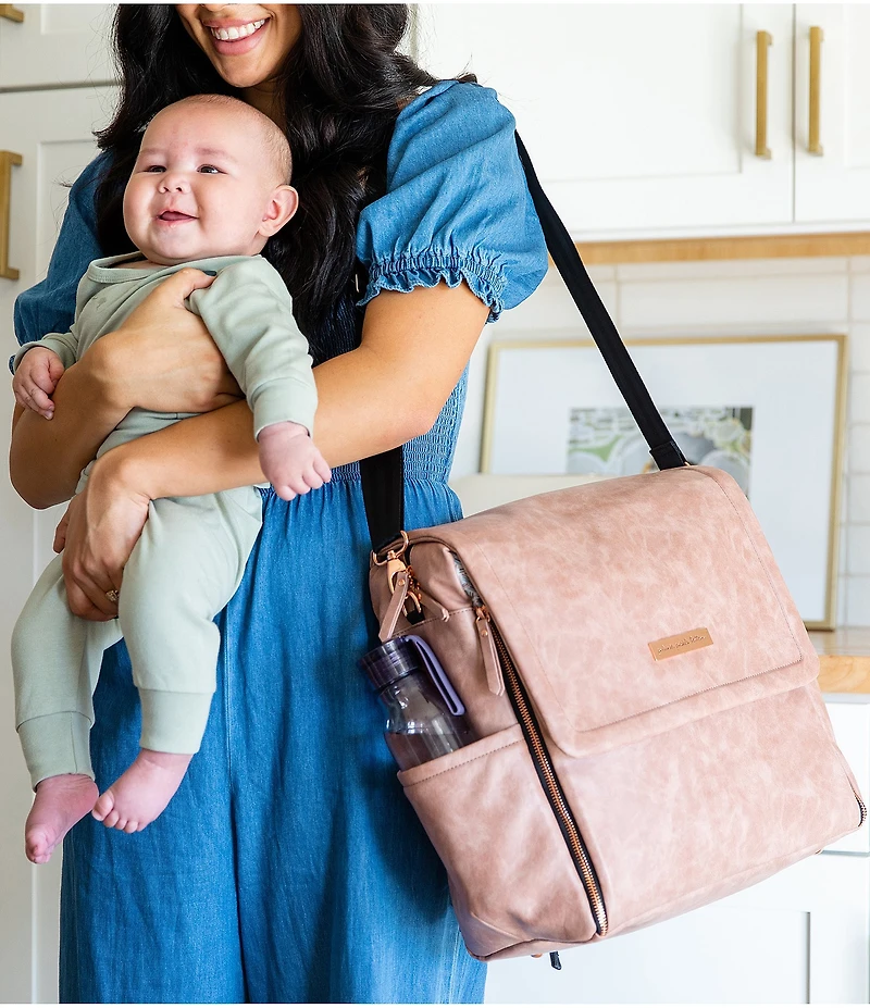 Petunia Pickle Bottom Matte Leatherette Boxy Backpack Diaper Bag