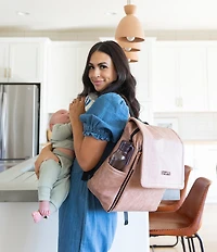 Petunia Pickle Bottom Matte Leatherette Boxy Backpack Diaper Bag