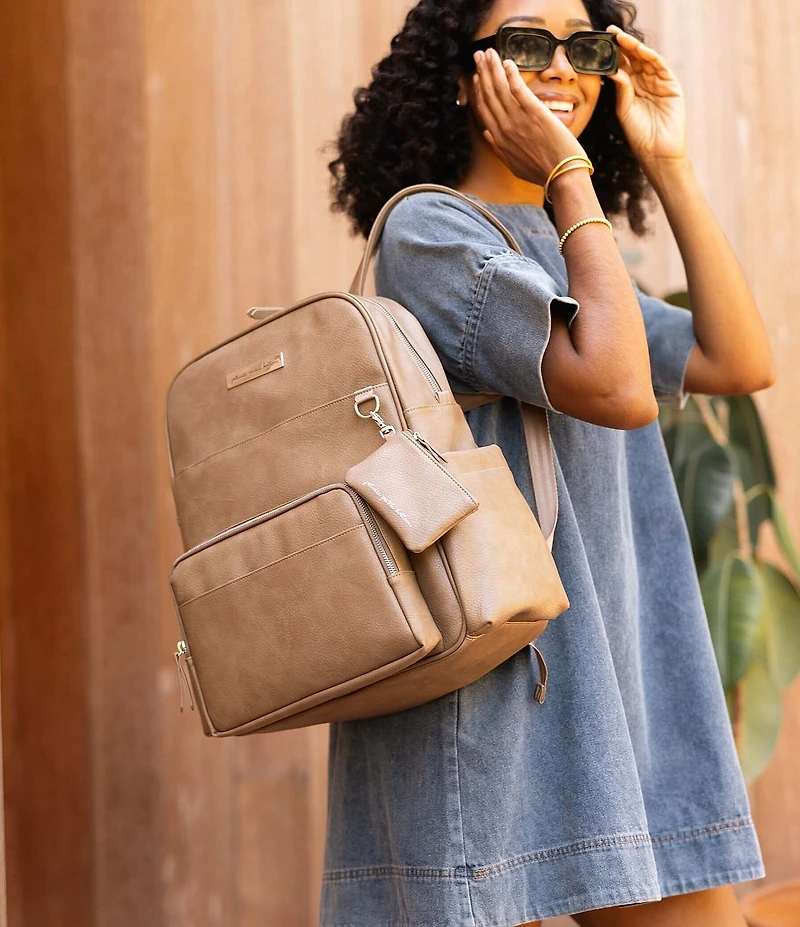 Petunia Pickle Bottom Sync Backpack Leather Diaper Bag