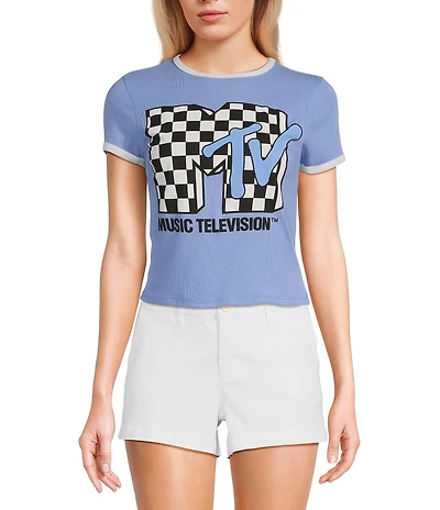 Philcos Short Sleeve MTV Checkered Pullover T-Shirt