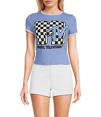 Philcos Short Sleeve MTV Checkered Pullover T-Shirt