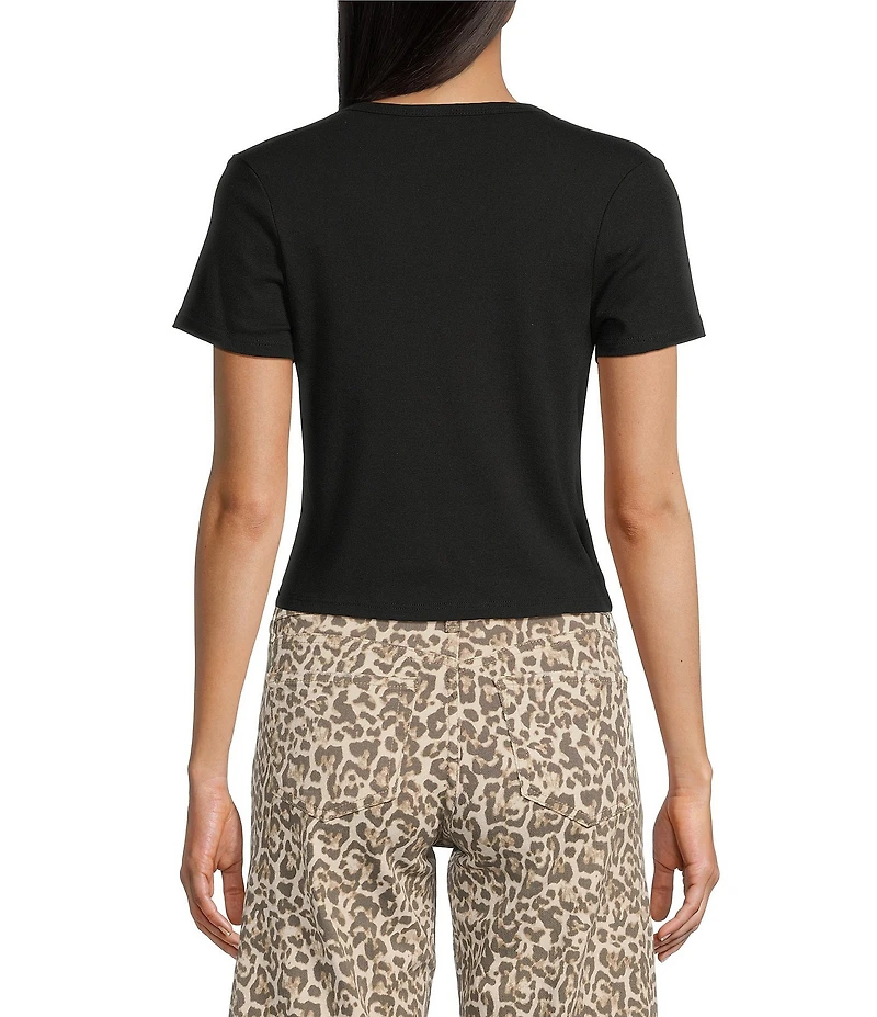 Philcos Tom Petty Horse Graphic Crewneck Short Sleeve Cropped T-Shirt
