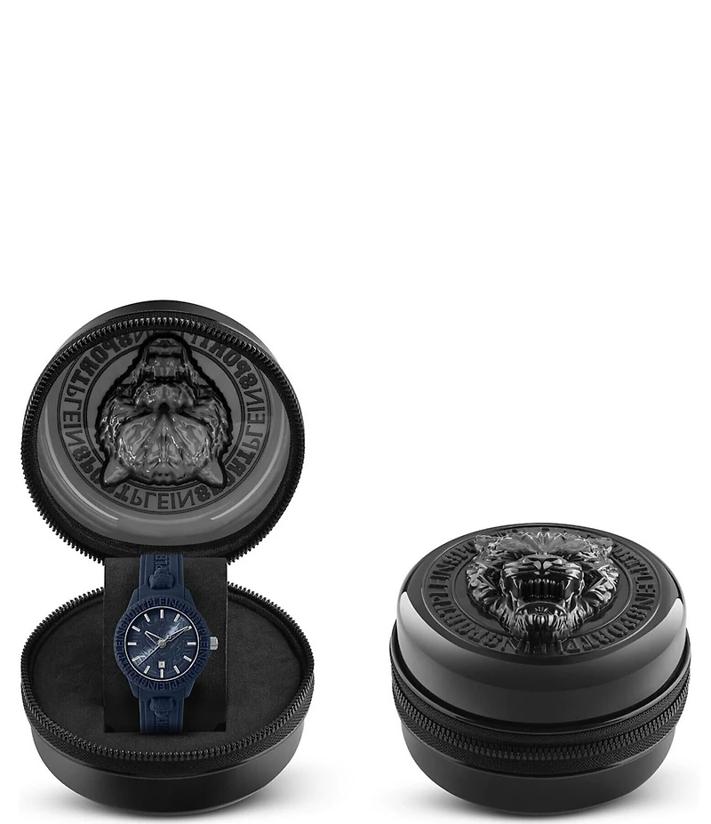 Philipp Plein Men's Fearless Silicone Strap Quartz Analog Watch