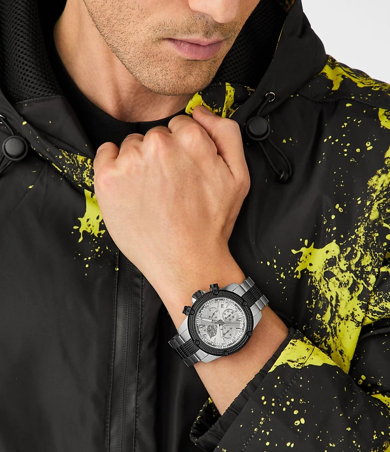 Philipp Plein Men's Fearless Silicone Strap Quartz Analog Watch