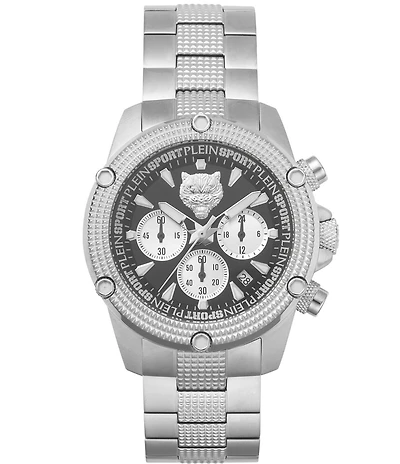 Philipp Plein Men's Hurricane Silver-Toned Stainless Steel Quartz Chronograph Watch
