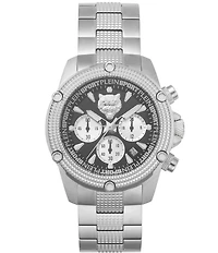 Philipp Plein Men's Hurricane Silver-Toned Stainless Steel Quartz Chronograph Watch